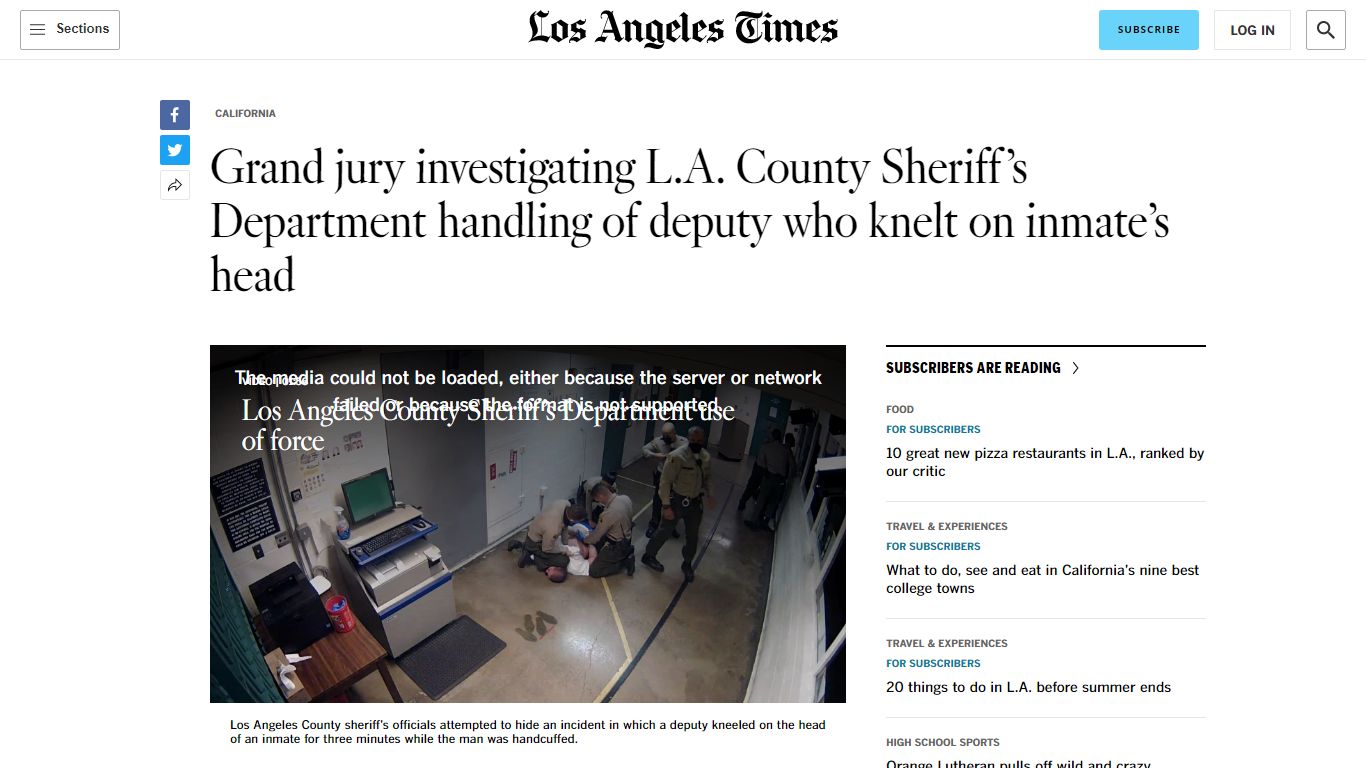 Grand jury investigating L.A. County Sheriff's Department - Los Angeles ...