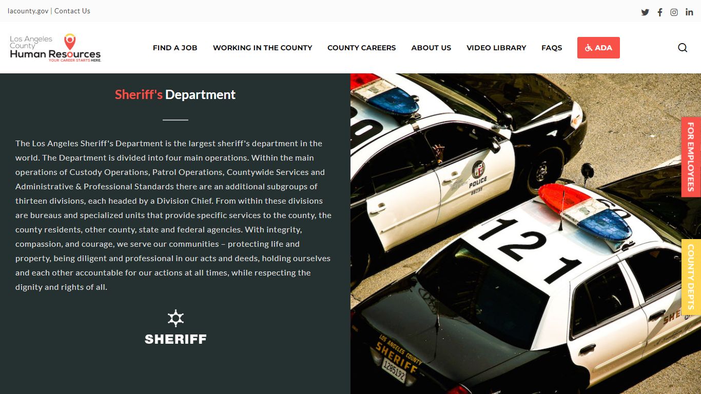 Sheriff’s Department – LAC Jobs – Start HERE - County of Los ...